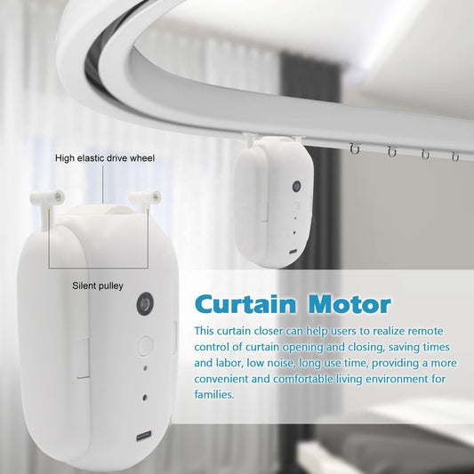 URBAN OASIS™ Smart Home Curtain Companion Free Track Installation Timing Switch Remote Control Bluetooth Smart Electric Curtain Robot